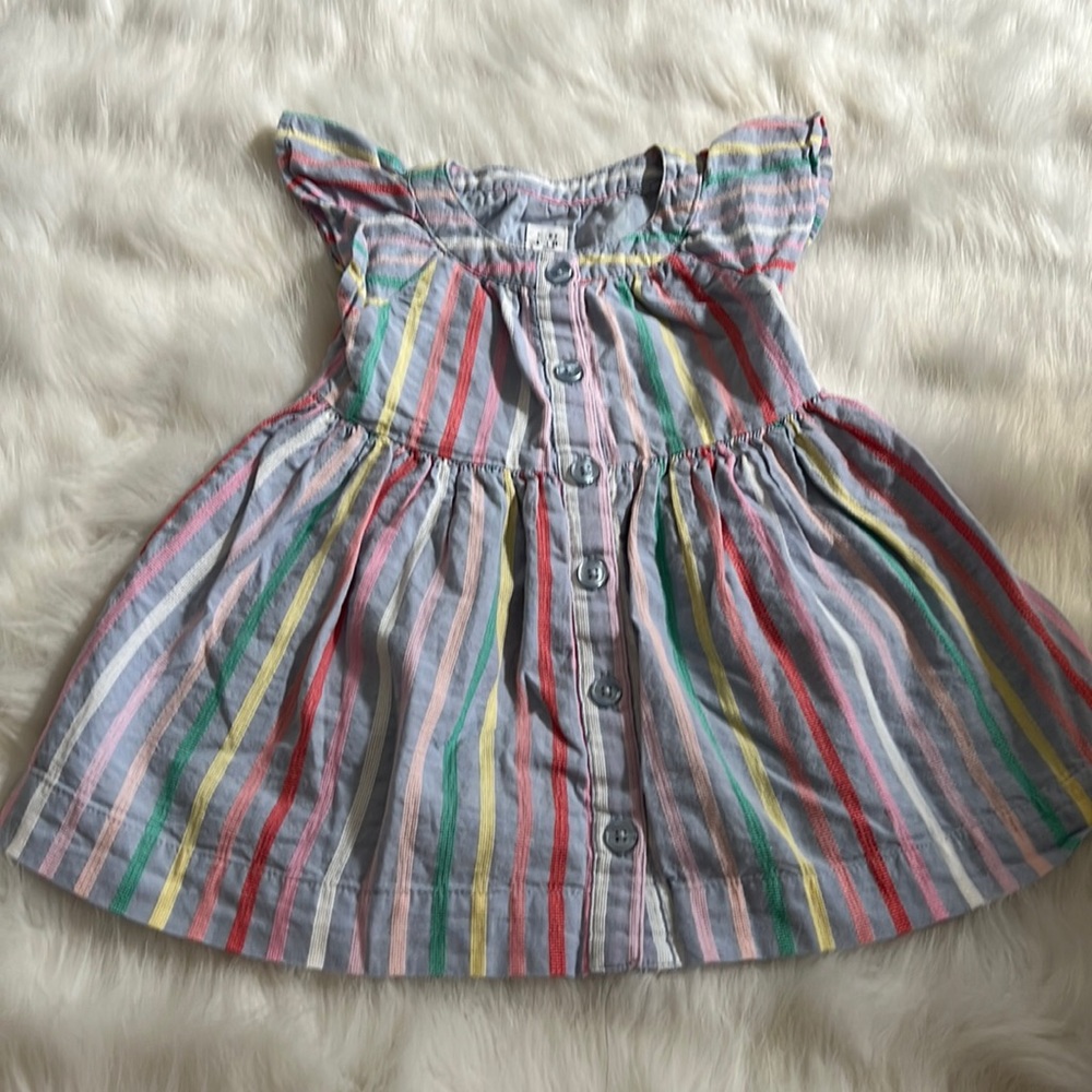 Baby girl baby gap 12-18 months striped dress preowned